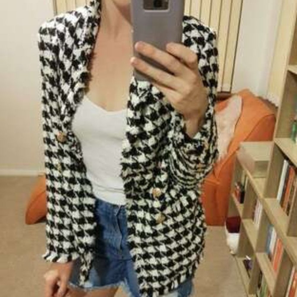 THE CLASSIC Houndstooth Blazer Jacket - Picture 8 of 16